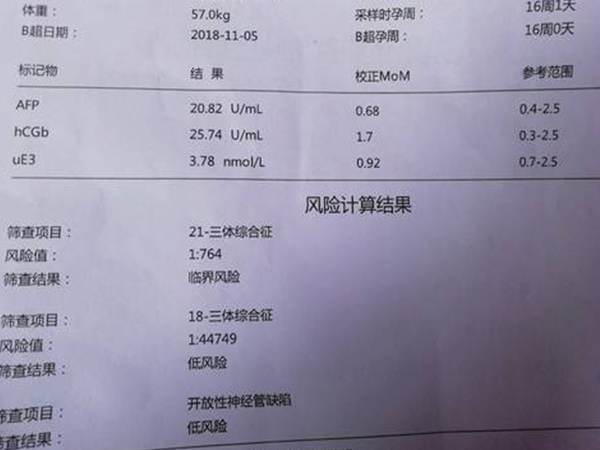 21三体检查有三种结果