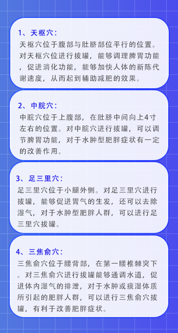 拔罐减肥最快的4个穴位