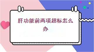 肝功能前两项超标怎么办